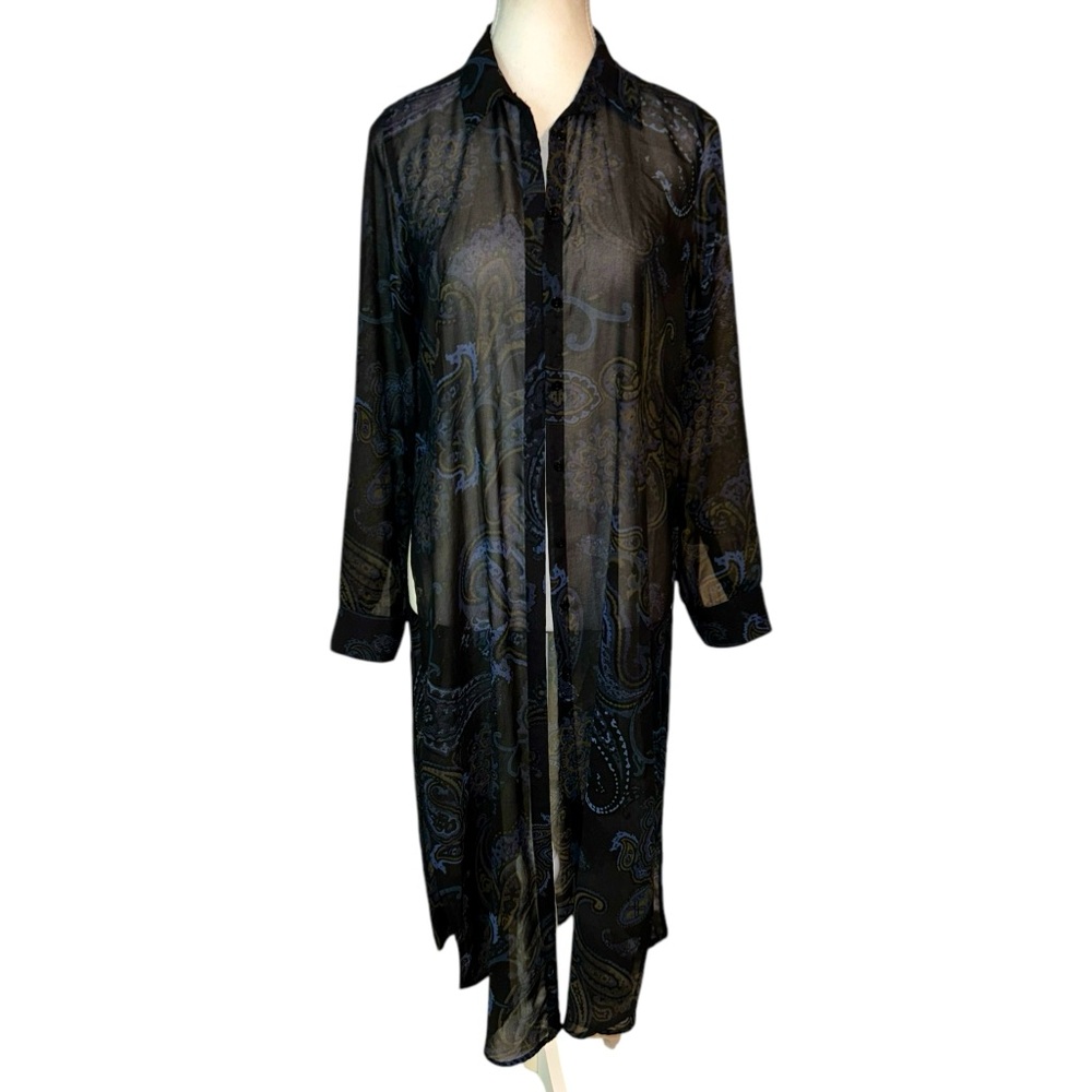 Zara Sheer Paisley Long Layering Piece OS